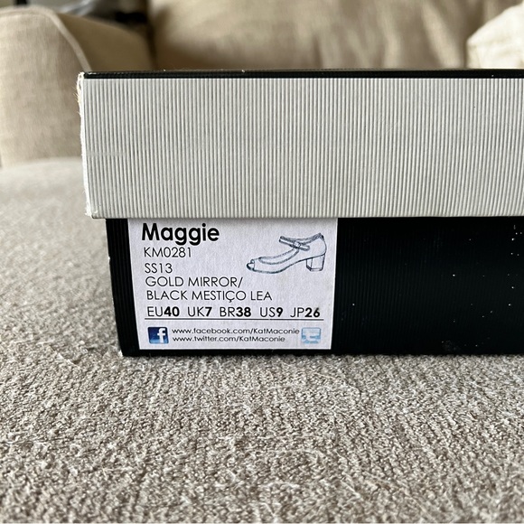 Kat Maconie Gold Mirror "Maggie" Mary Jane Heels Size 9 - Picture 11 of 11